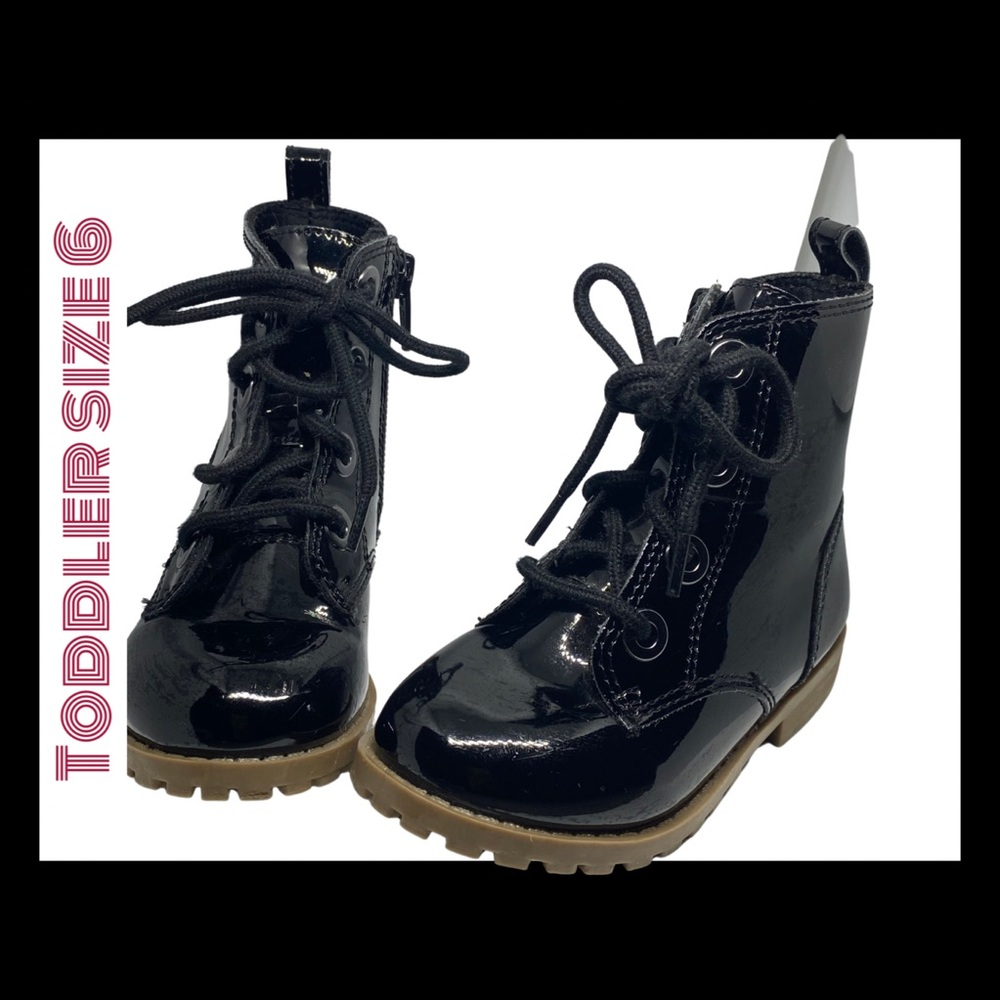 Patent leather kids boots, gently worn worn twice
